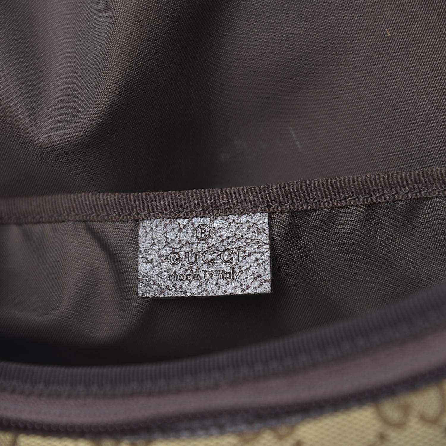 Gucci Monogram Natural Pigskin Large Diaper Bag Beige Ebony Cocoa Dark Chocolate 7 of 23