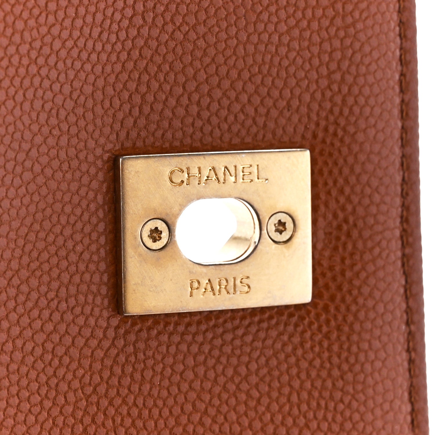 Chanel Caviar Quilted Chain Frame Flap Light Brown 7 of 12