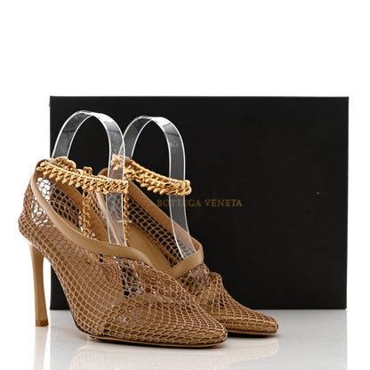 Bottega Veneta Mesh Nappa Chunky Chain Sandals 37 Beige Pony 11 of 11
