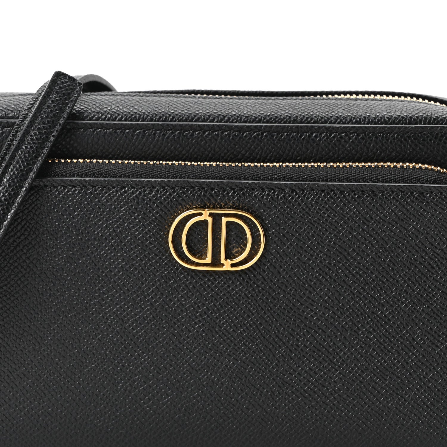 Christian Dior Grained Calfskin Caro Double Pouch Black 8 of 10