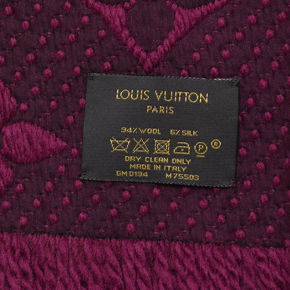 Louis Vuitton Wool Silk Logomania Scarf Cherry 4 of 4