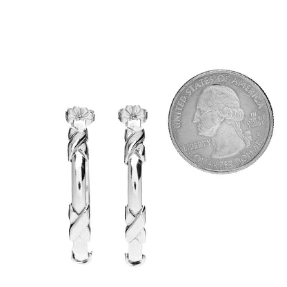 Tiffany Sterling Silver X Hoop Earrings 2 of 4