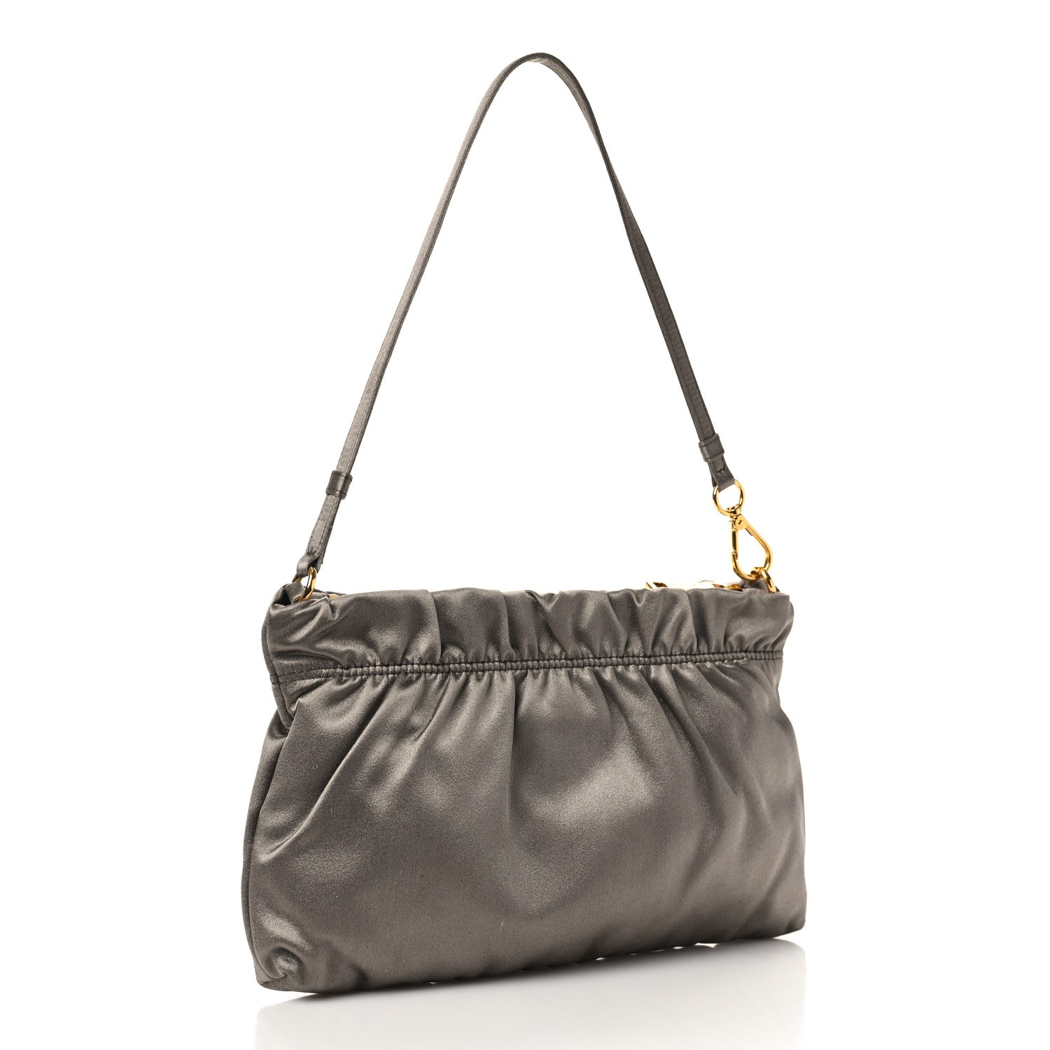 Prada Satin Raso Shoulder Bag Fumo 3 of 8