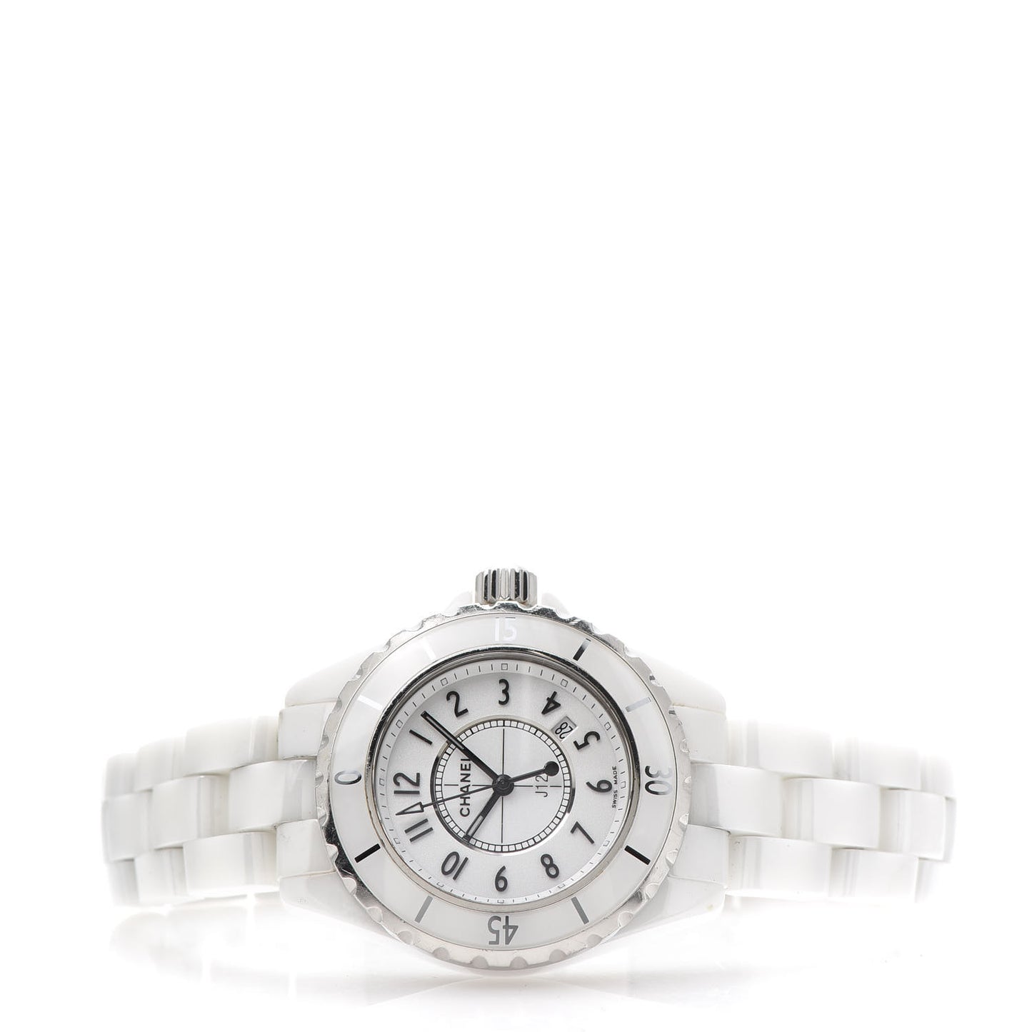 Stainless Steel Ceramic 33mm J12 Quartz Watch White