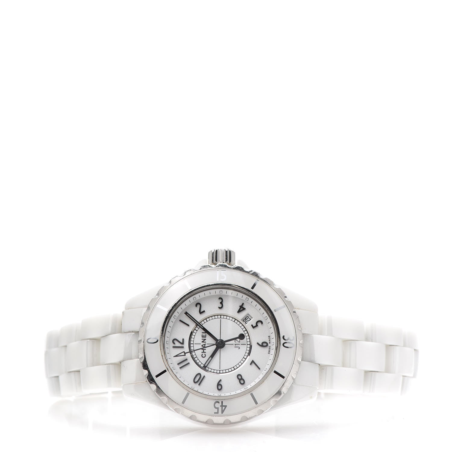 Chanel Stainless Steel Ceramic 33mm J12 Quartz Watch White 3 of 7