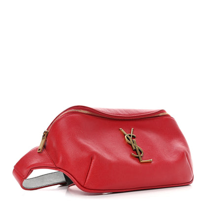 Saint Laurent Grain De Poudre Monogram Belt Bag Rouge Eros 3 of 4