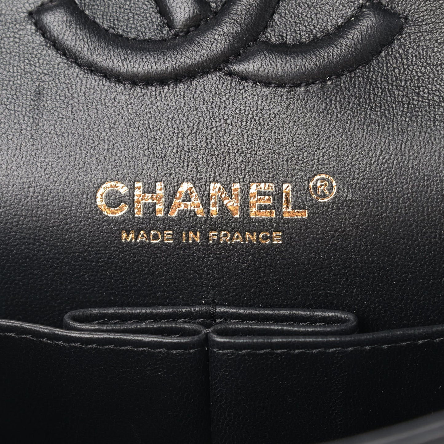 Lambskin Quilted Small Double Flap Black