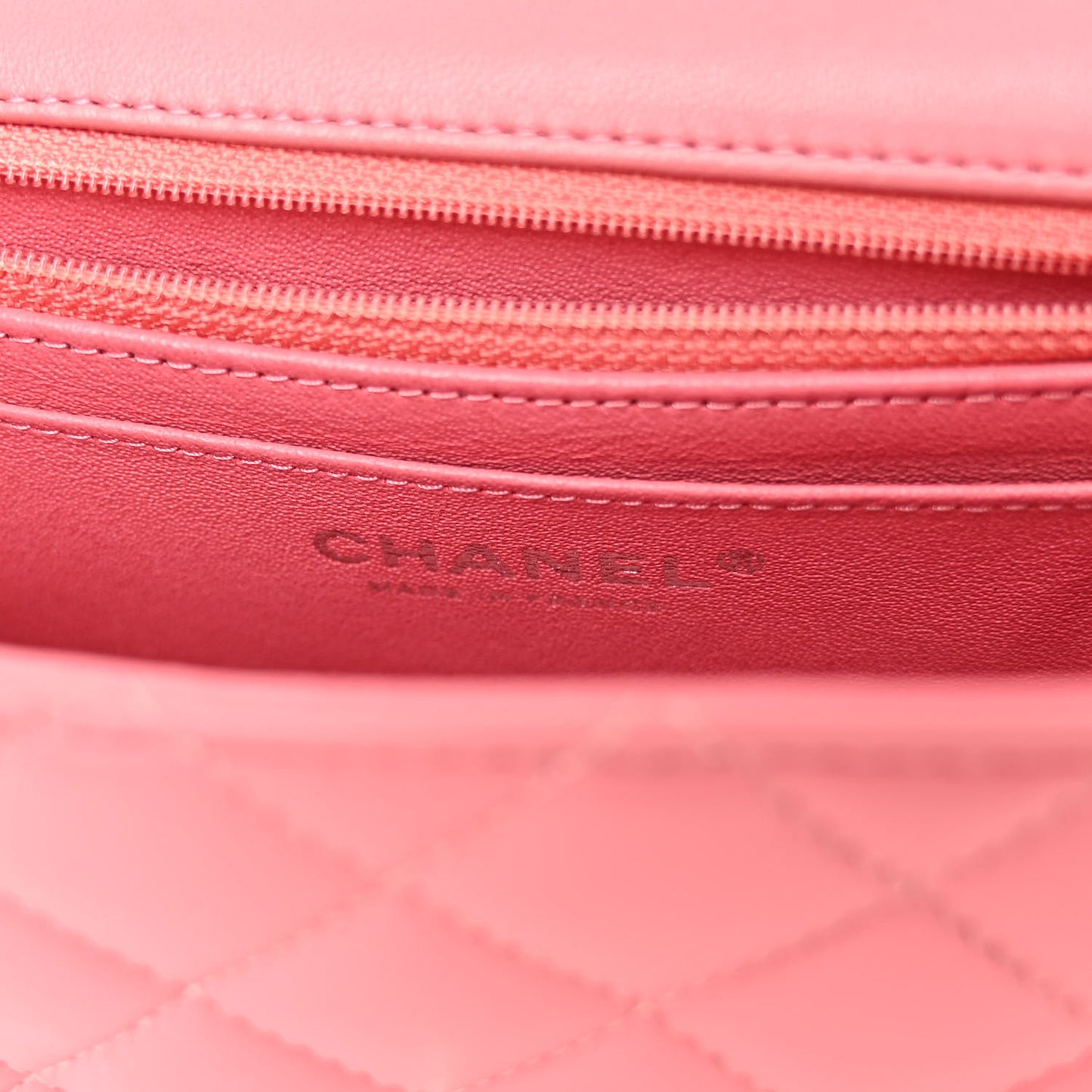 Lambskin Quilted Mini Rectangular Flap Pink