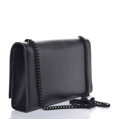 Saint Laurent Grain De Poudre Medium Classic Monogram Kate Satchel Black 3 of 7