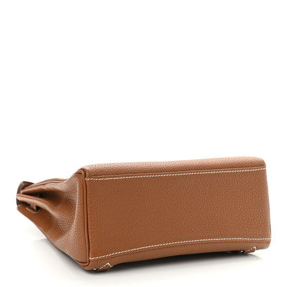 Hermes Taurillon Clemence Kelly Amazone Ado Backpack 22 Gold Bleu Zellige Caramel 4 of 8