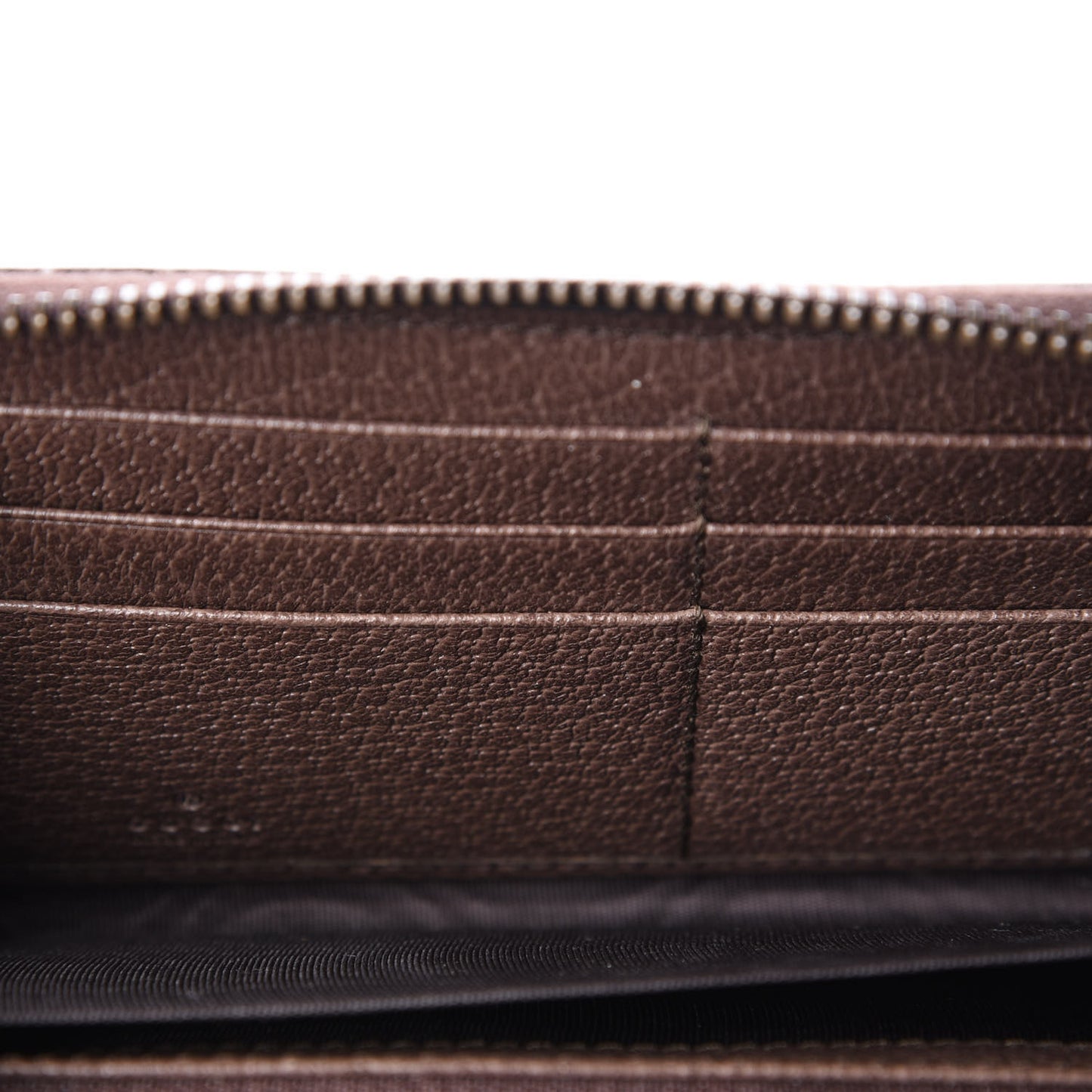 GG Supreme Monogram Web Ophidia Zip Around Wallet Brown