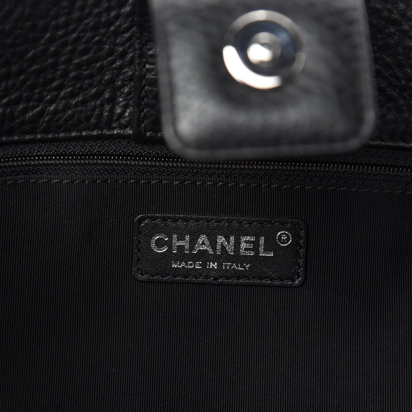 Calfskin Cerf Executive Shopper Tote Black