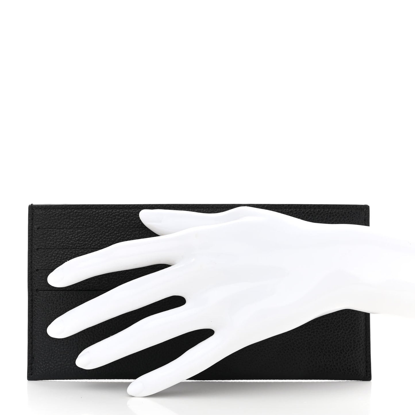 Calfskin Felicie Chain Wallet Card Holder Insert Black