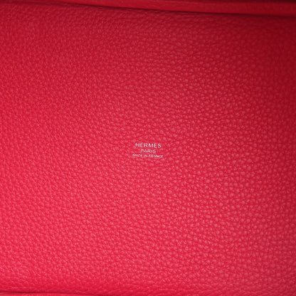 Hermes Taurillon Clemence Swift Eclat Picotin Lock 22 MM Framboise Rouge Sellier 5 of 12