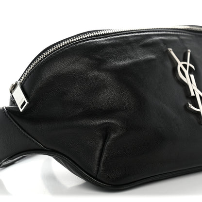 Saint Laurent Lambskin Monogram Belt Bag Black 9 of 12