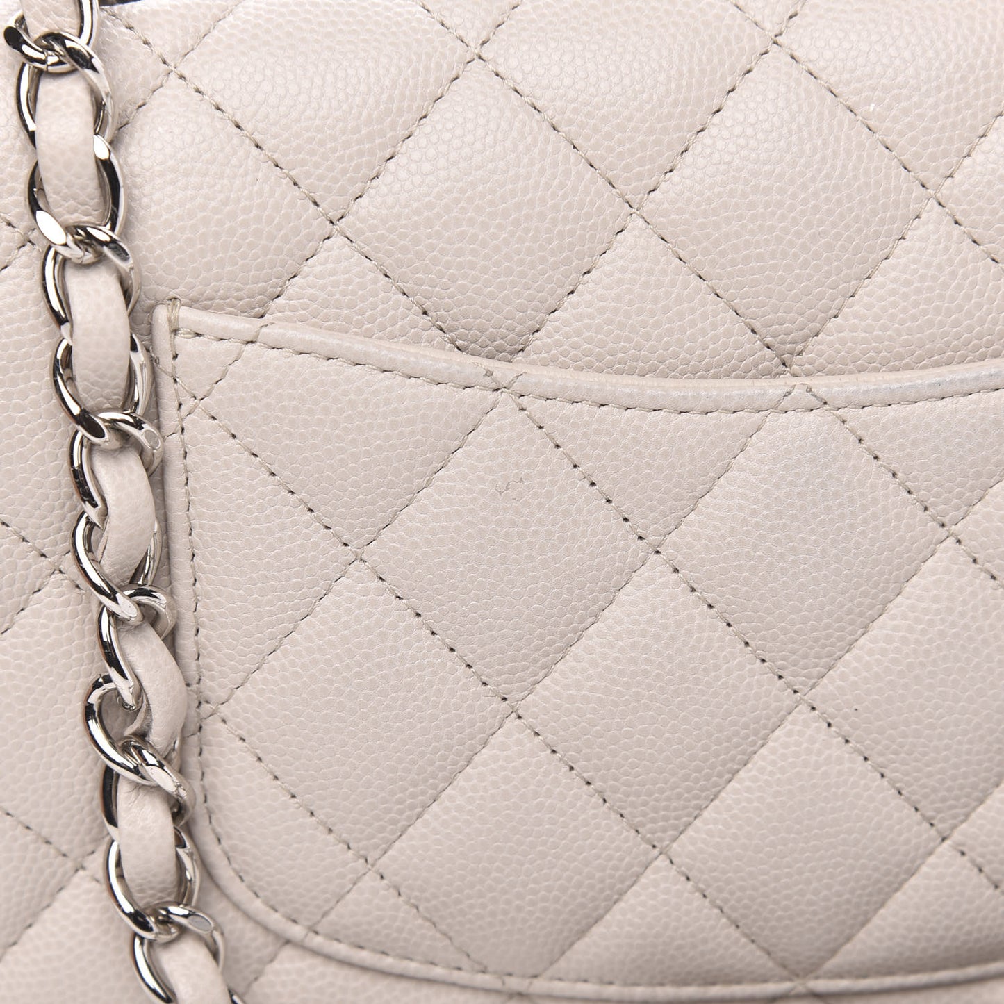 Caviar Quilted Mini Rectangular Flap White