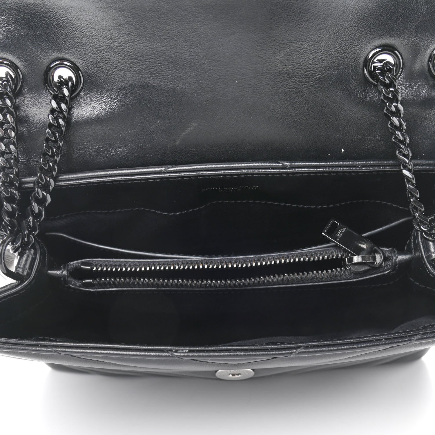 Saint Laurent Calfskin Y Quilted Monogram Small Loulou Chain Satchel Black 5 of 15