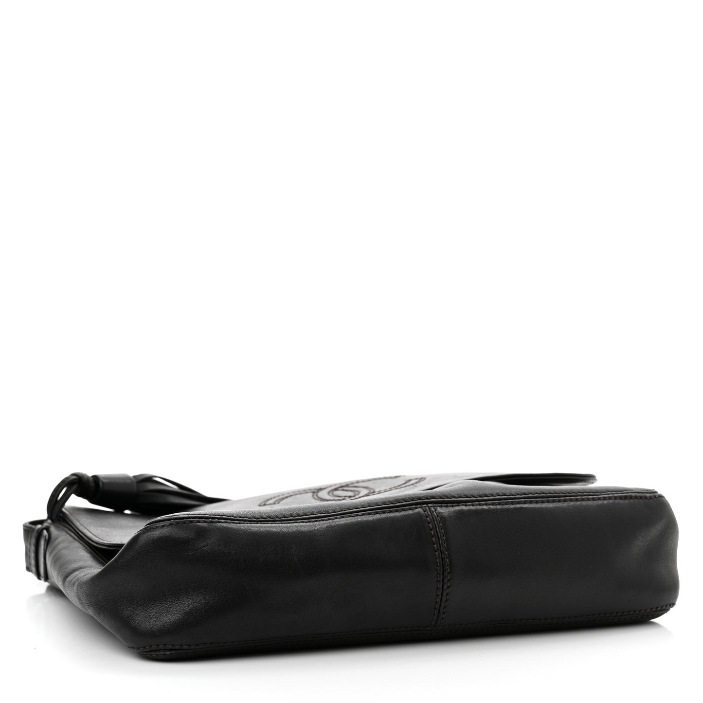 Lambskin CC Tassel Shoulder Flap Bag Black