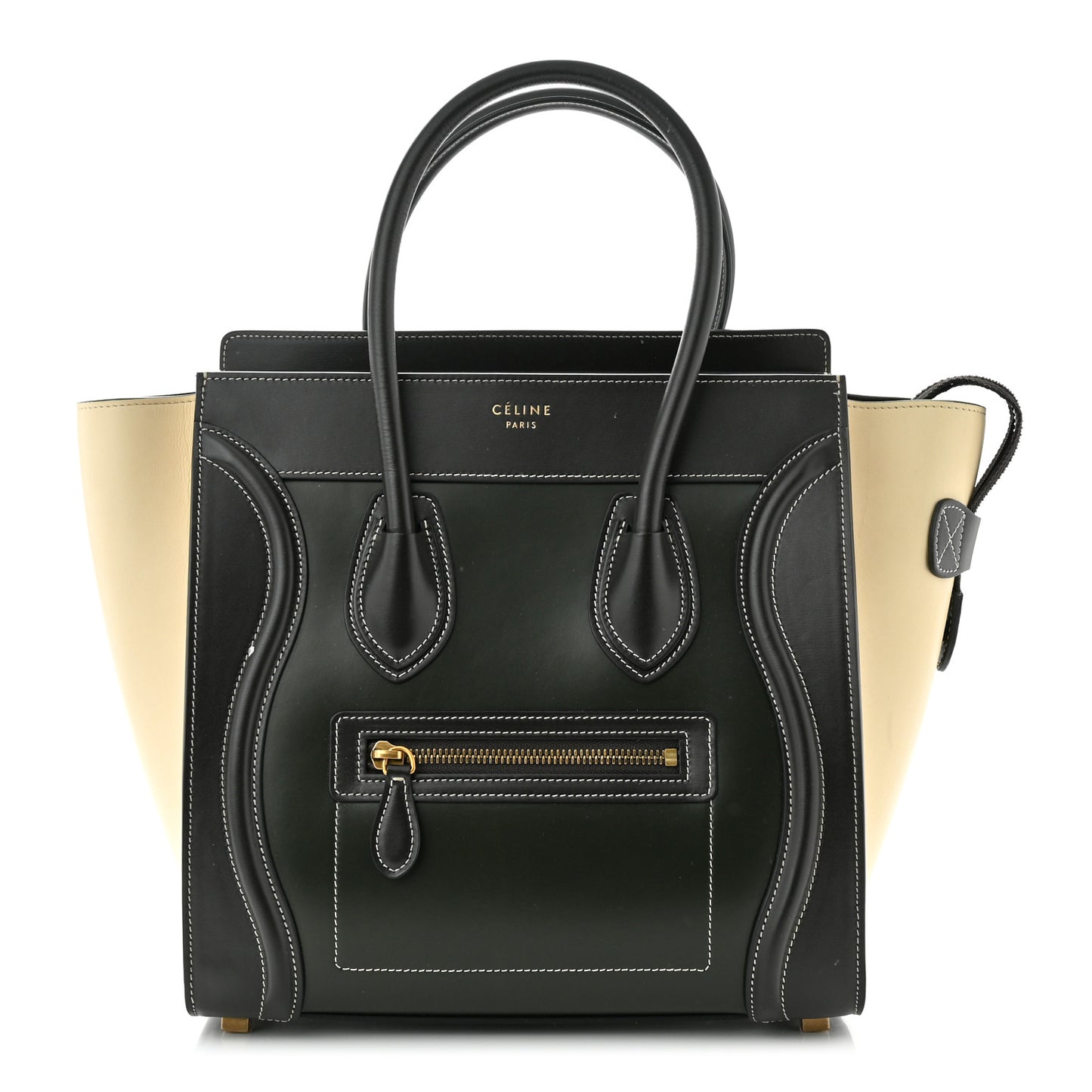 Smooth Calfskin Tri-Color Micro Luggage Light Emerald