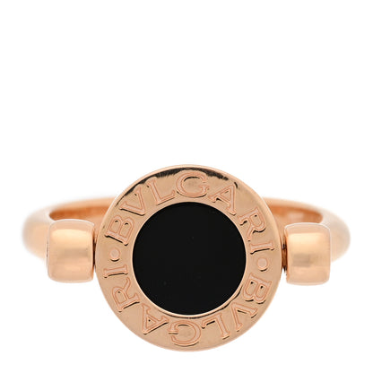 Bulgari 18K Rose Gold Mother of Pearl Black Onyx BVLGARI BVLGARI Ring 49 4.75 1 of 5