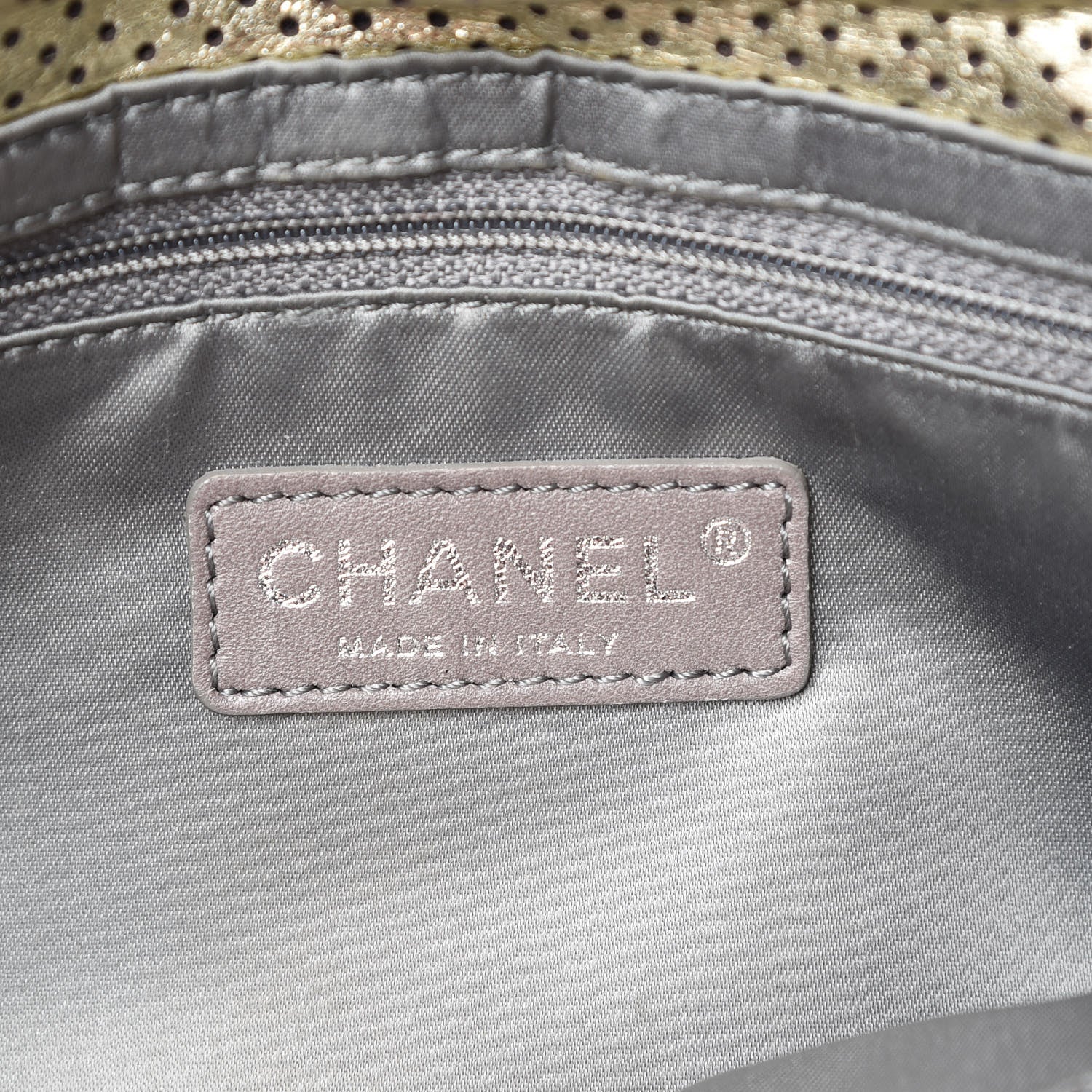 Chanel Metallic Crackled Calfskin Perforated Large Drill Flap Gold 6 of 9