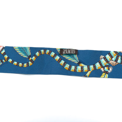 Hermes Silk The Savana Dance Twilly Turquoise Petrole Jaune 2 of 6