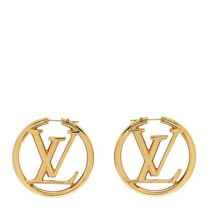 Louis Vuitton Metal Louise Hoop Earrings Gold 1 of 6