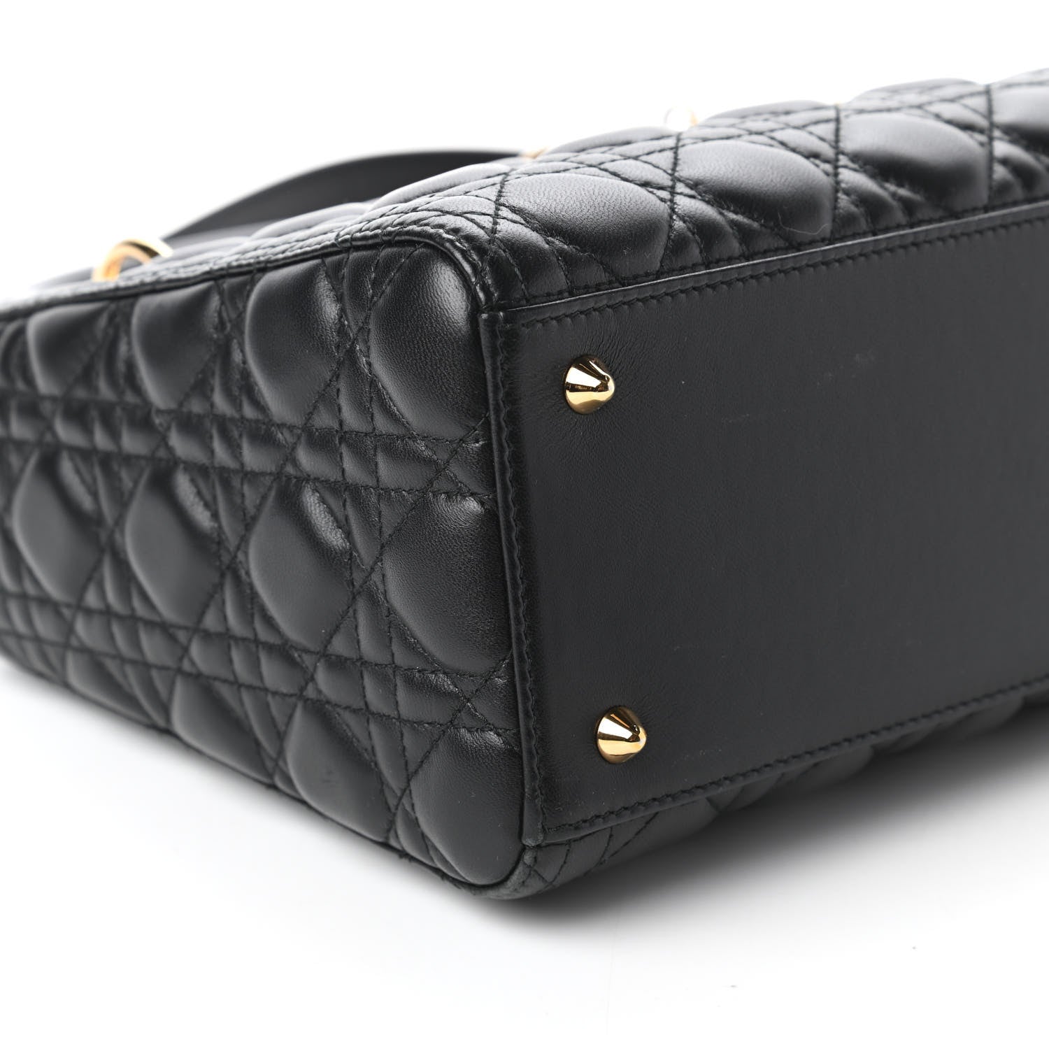 Christian Dior Lambskin Cannage Medium Lady Dior Black 6 of 10