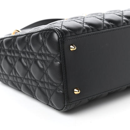 Christian Dior Lambskin Cannage Medium Lady Dior Black 6 of 10