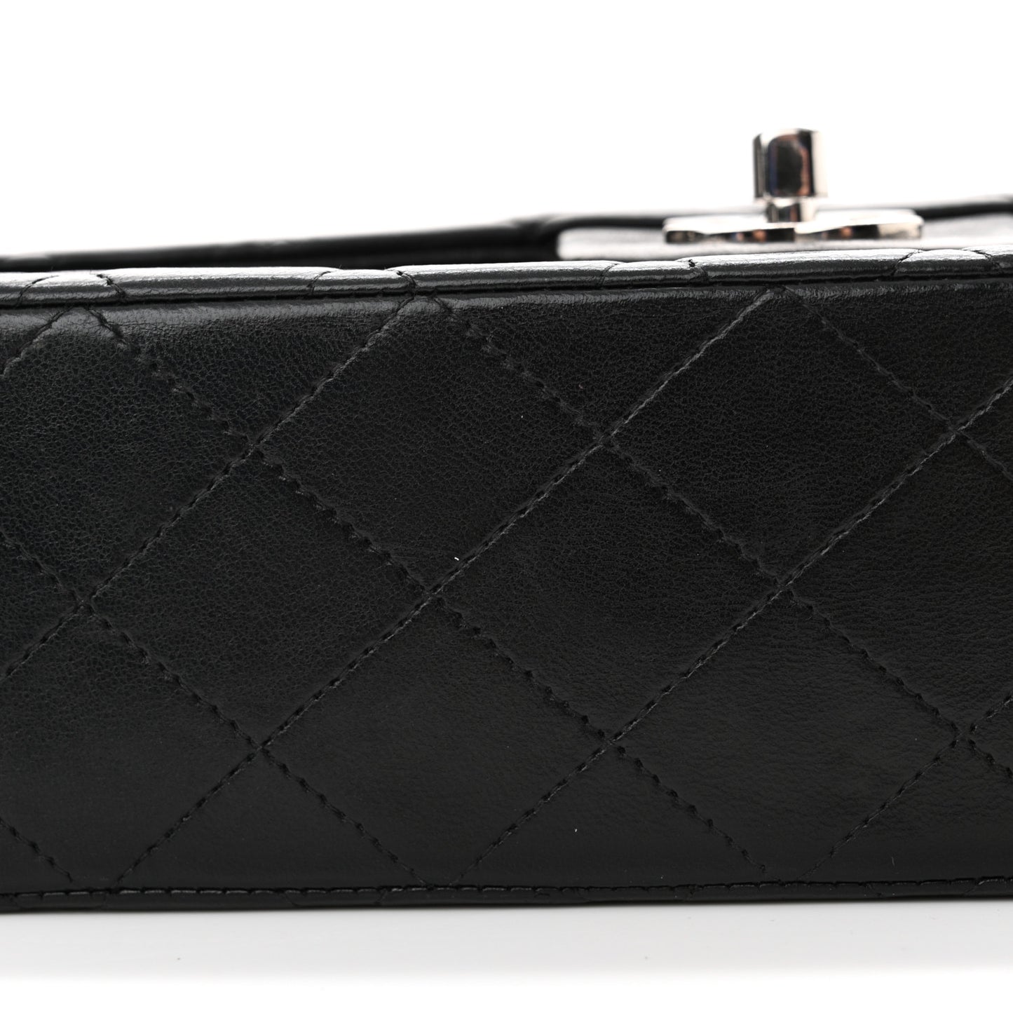 Lambskin Quilted Medium Double Flap Black