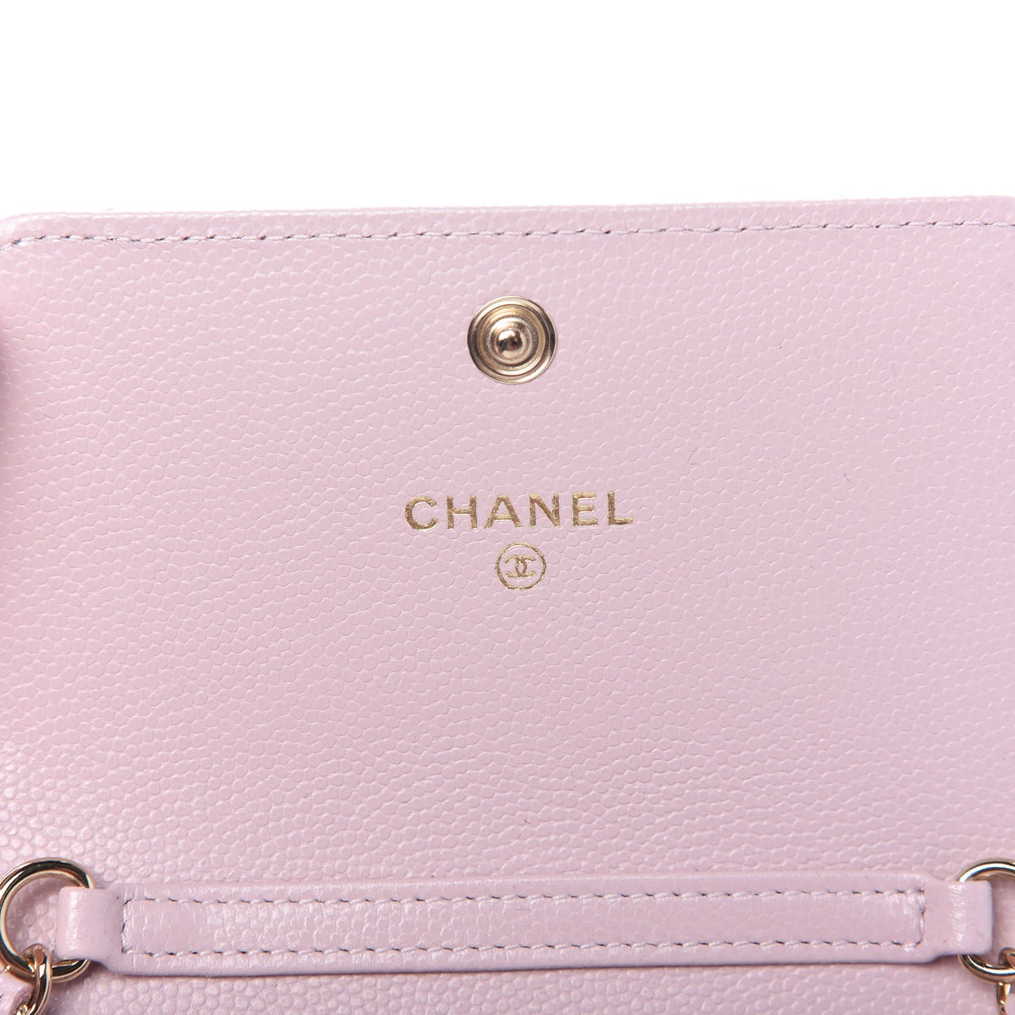 Caviar Quilted Coco Candy Card Holder On Chain Light Pink