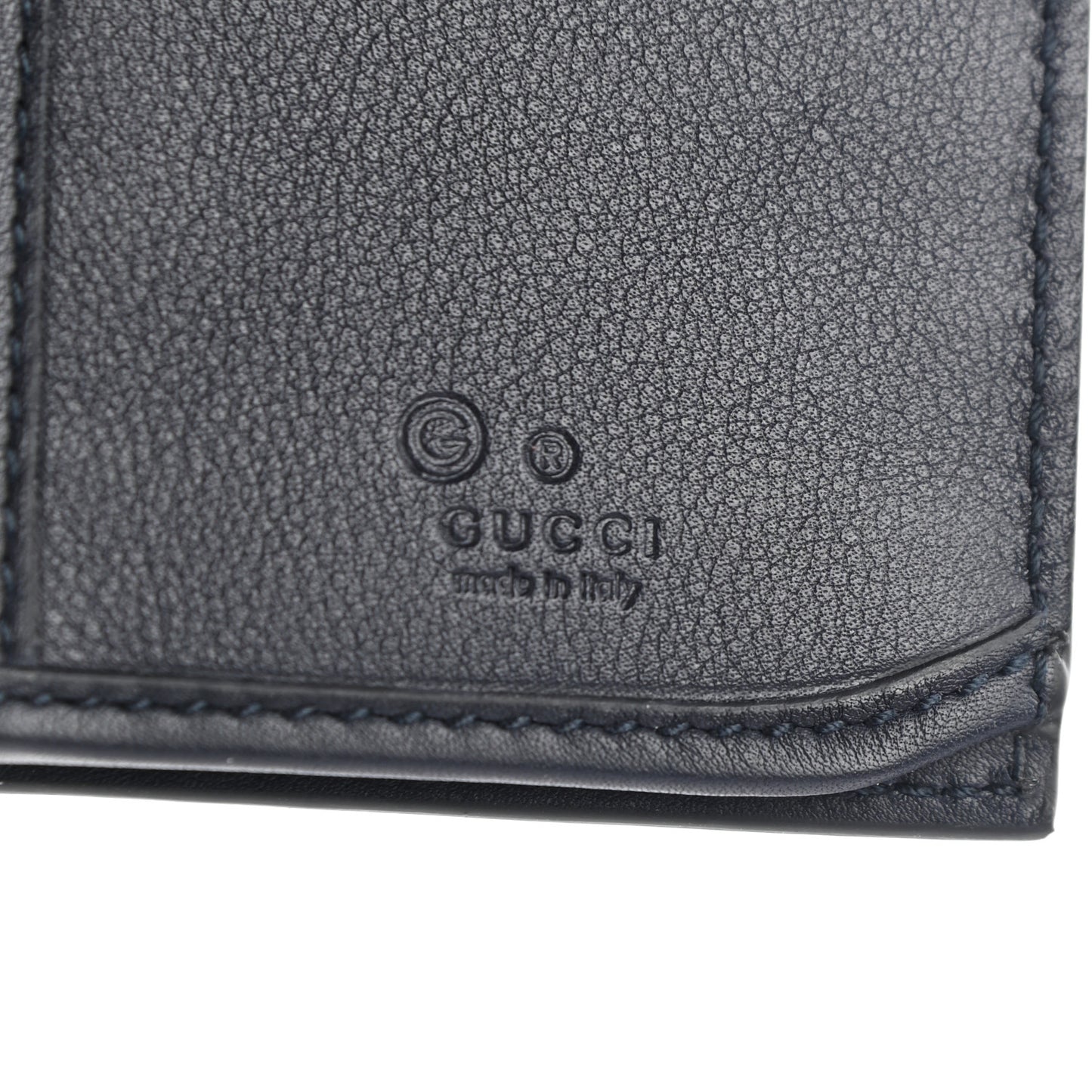 Microguccissima Bi-Fold Organizer Wallet Blue