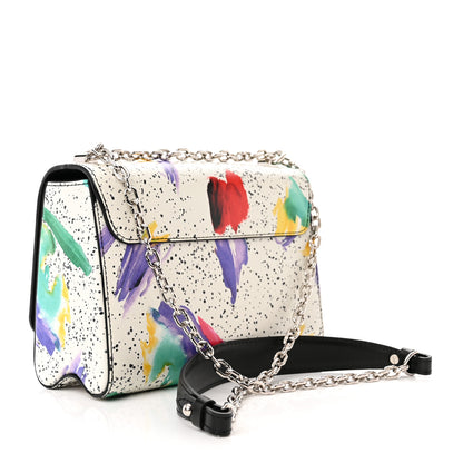 Louis Vuitton Calfskin Splash Print Twist Shoulder Bag MM White 3 of 12