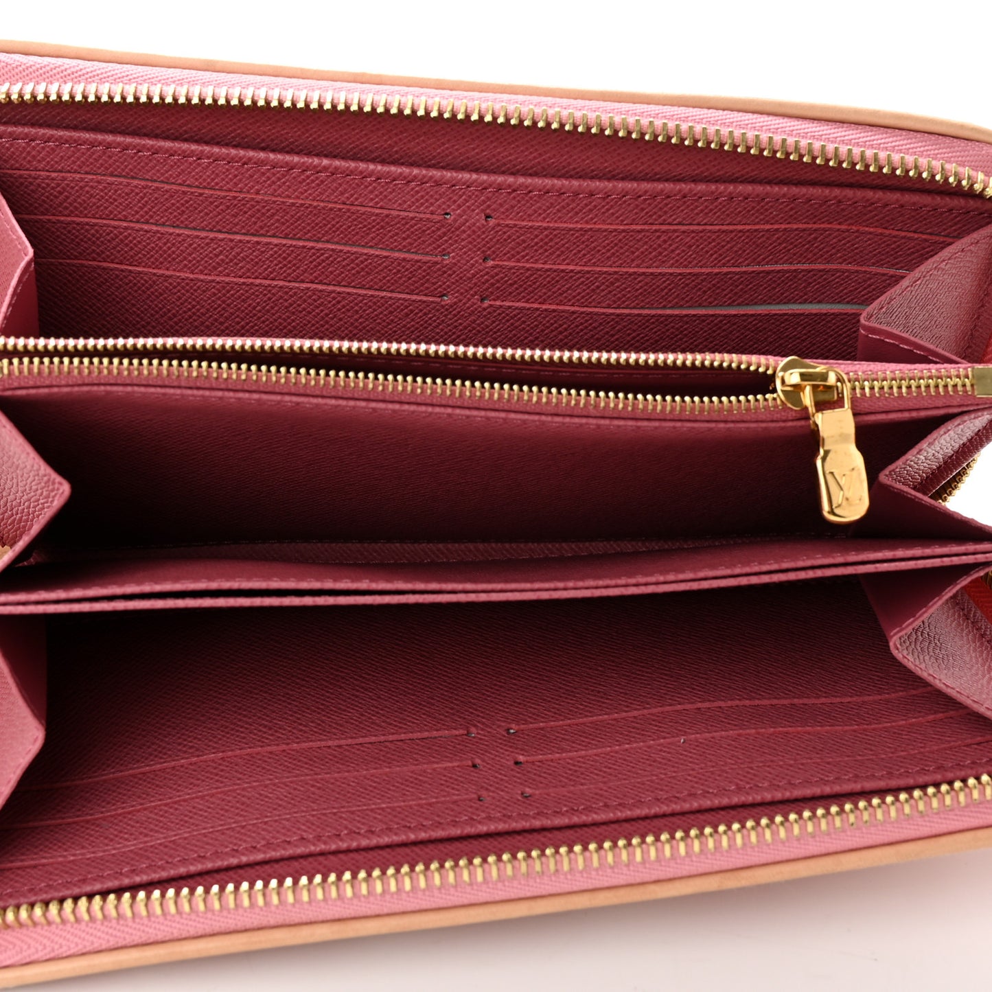 Denim Monogram Jacquard Zippy Wallet Pink
