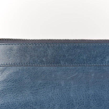 Balenciaga Agneau Classic Hardware Zip Clutch Bleu Jean 10 of 12