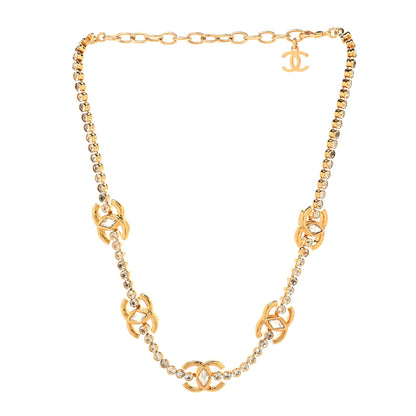 Chanel Metal Crystal CC Marquise Choker Gold 3 of 6