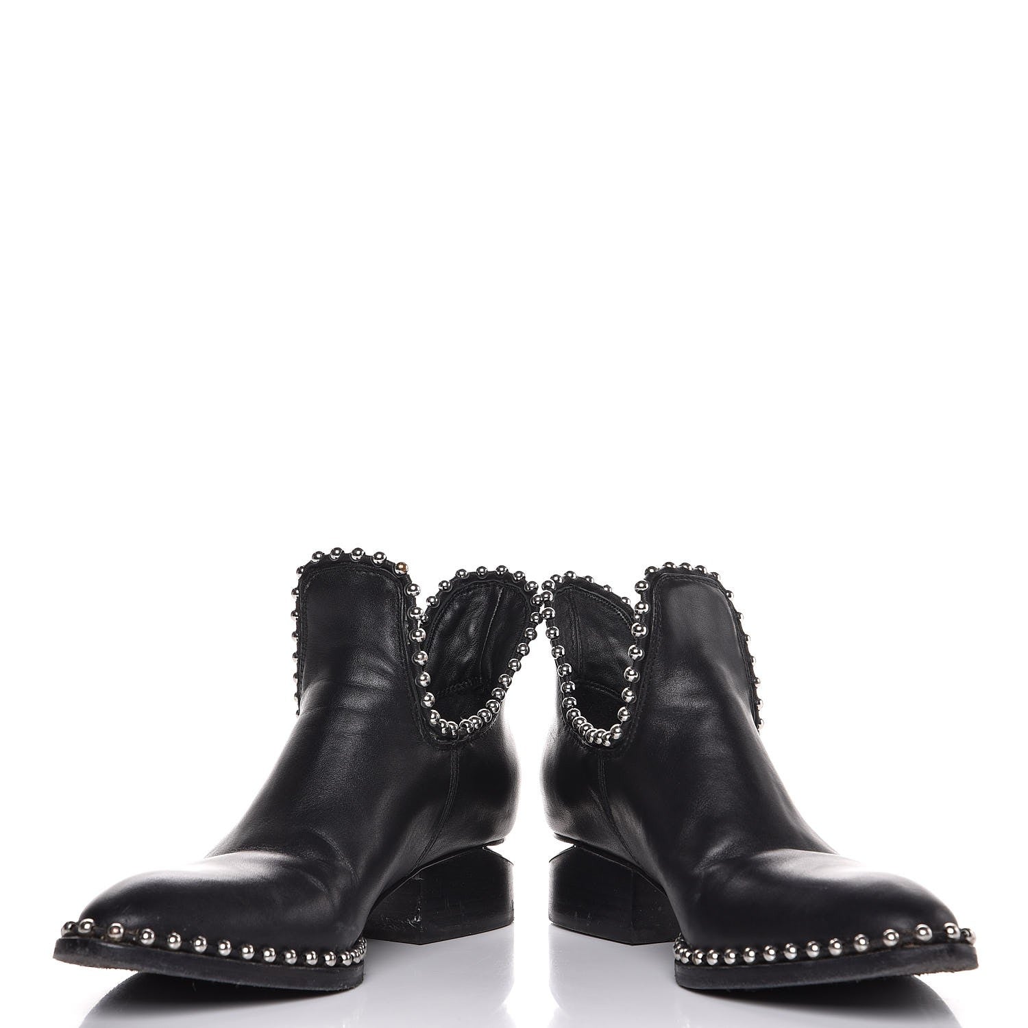 Alexander Wang Calfskin Studded Kori Cutout Boots 36 Black 5 of 15