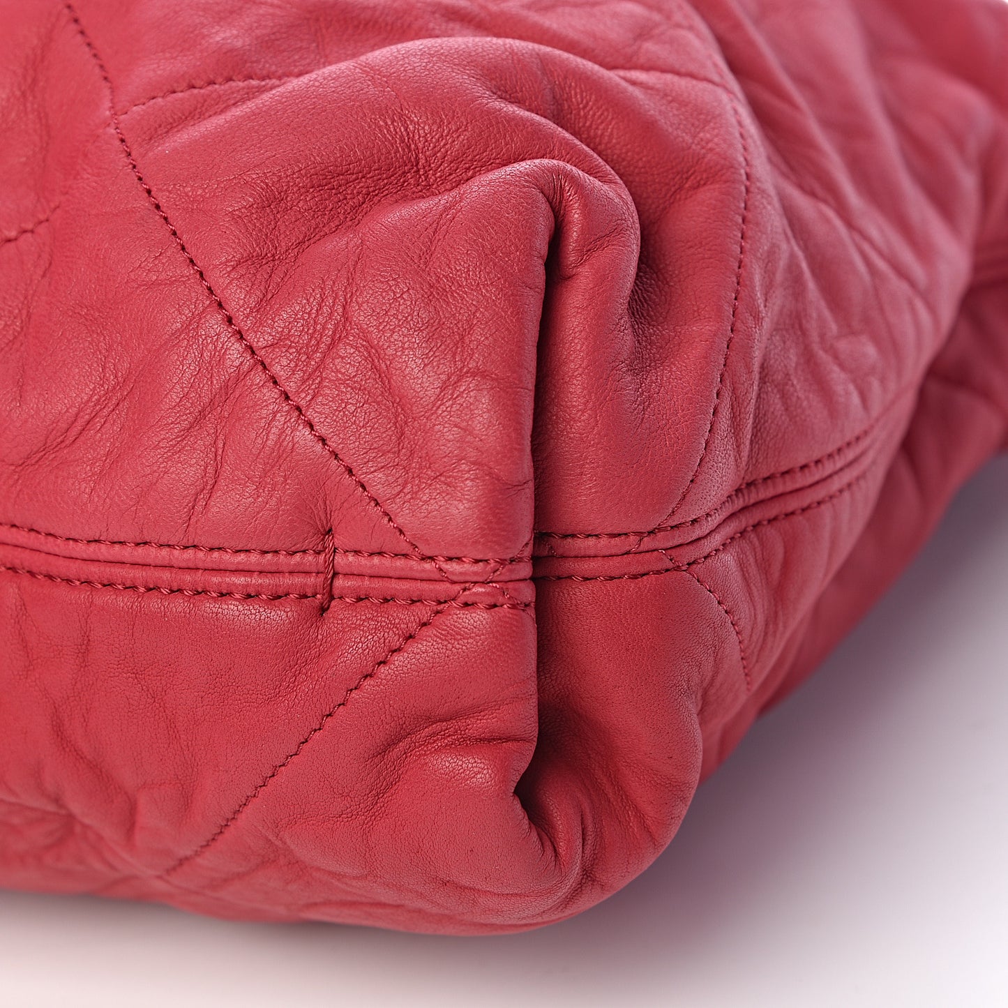 Lambskin Quilted Amalia Cabas Tote Cherry