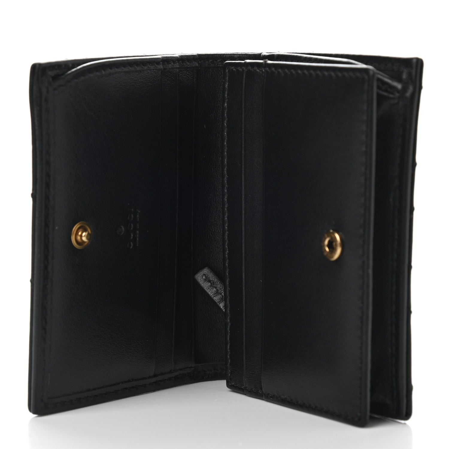 Gucci Calfskin Matelasse GG Marmont Card Case Wallet Black 5 of 7