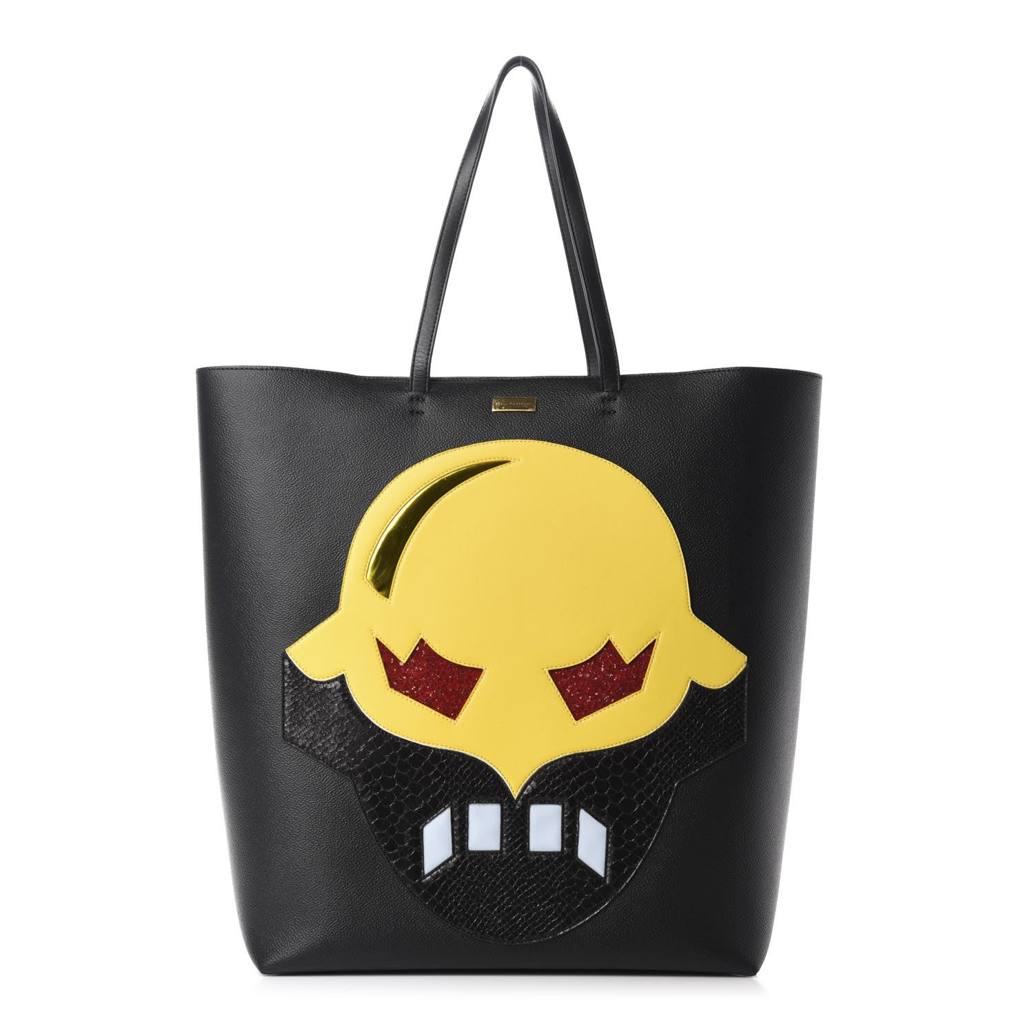 Stella McCartney Faux Leather Superstellaheroes Tote Canary Black 1 of 10