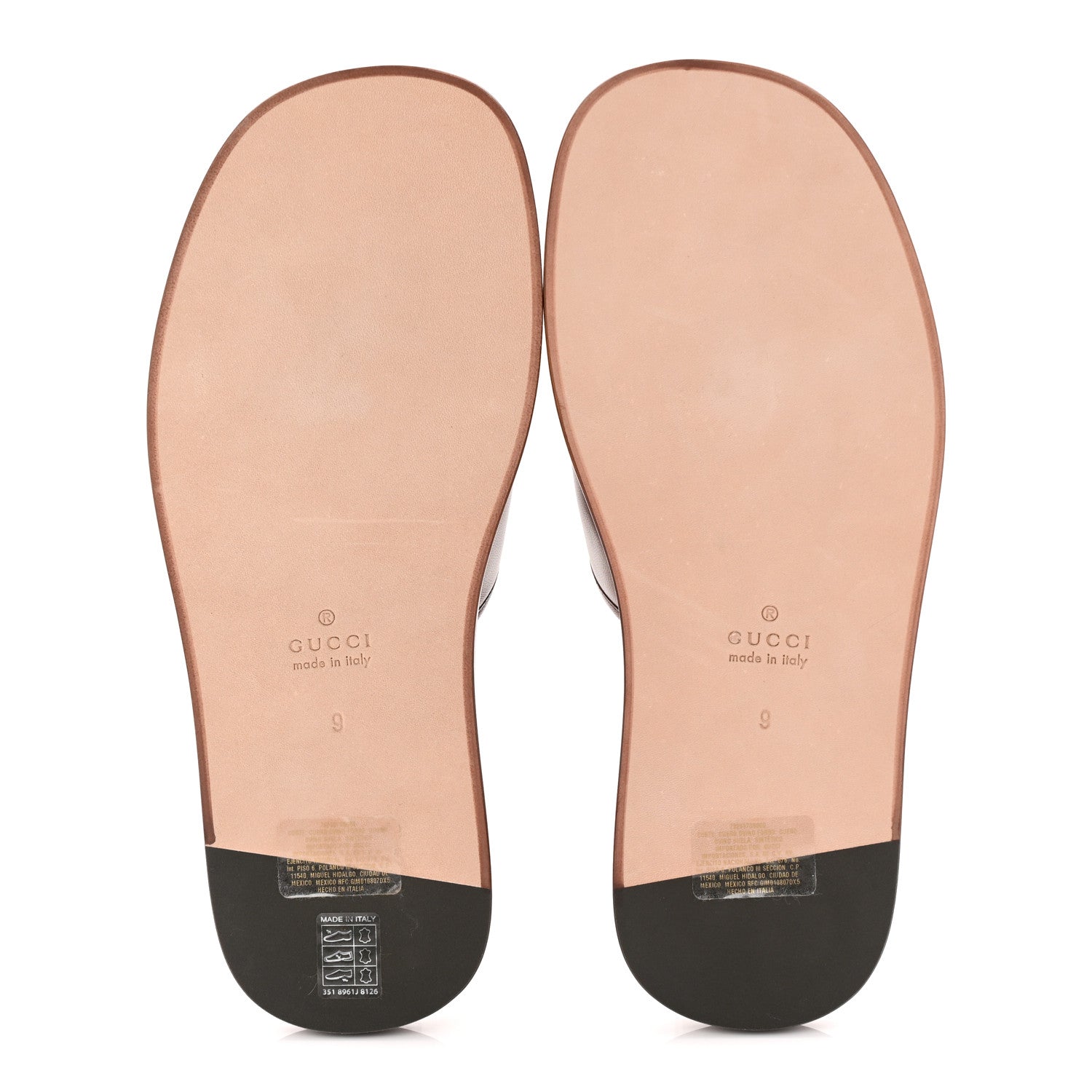 Gucci Nappa Samoa Interlocking G Mens Slide Sandals 9 Olivier
