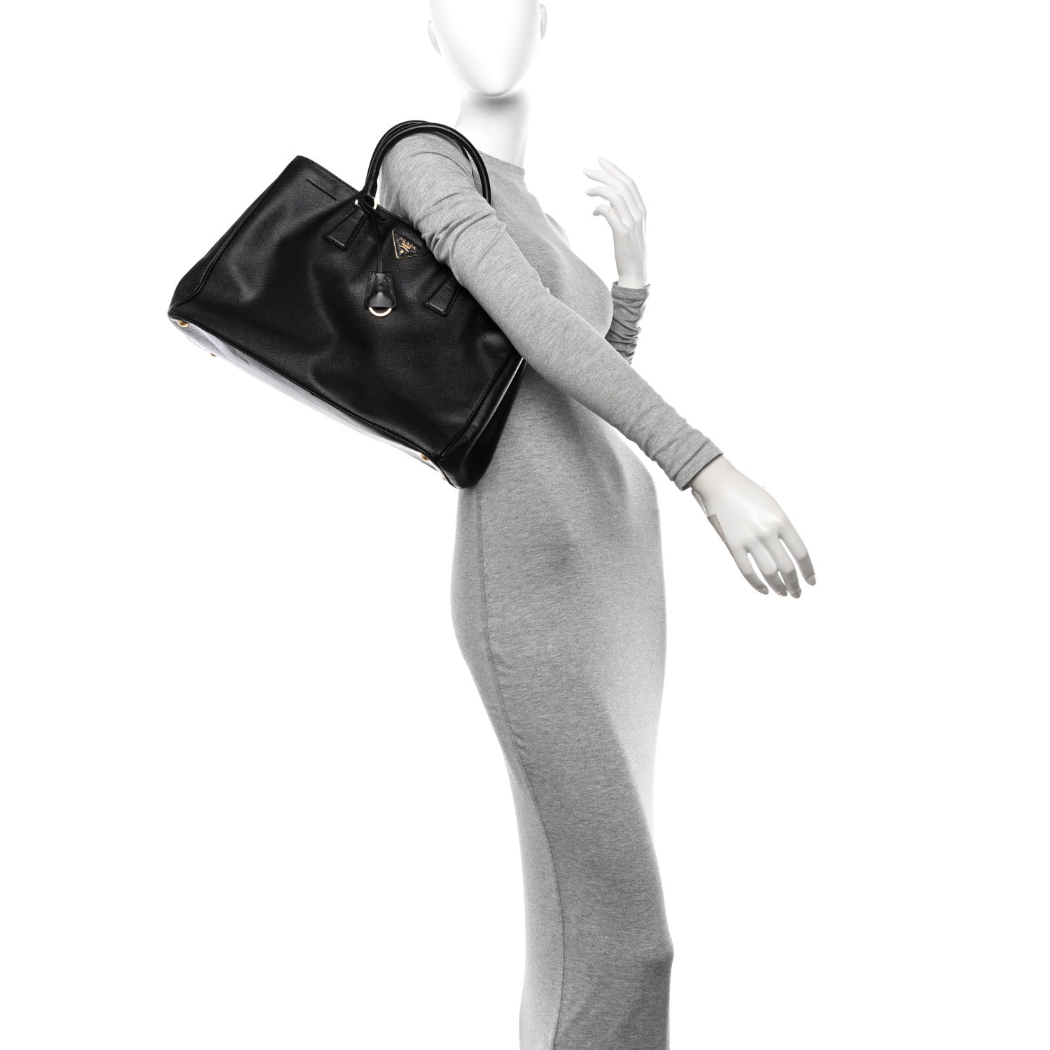 Prada Saffiano Lux Large Tote Black 2 of 11