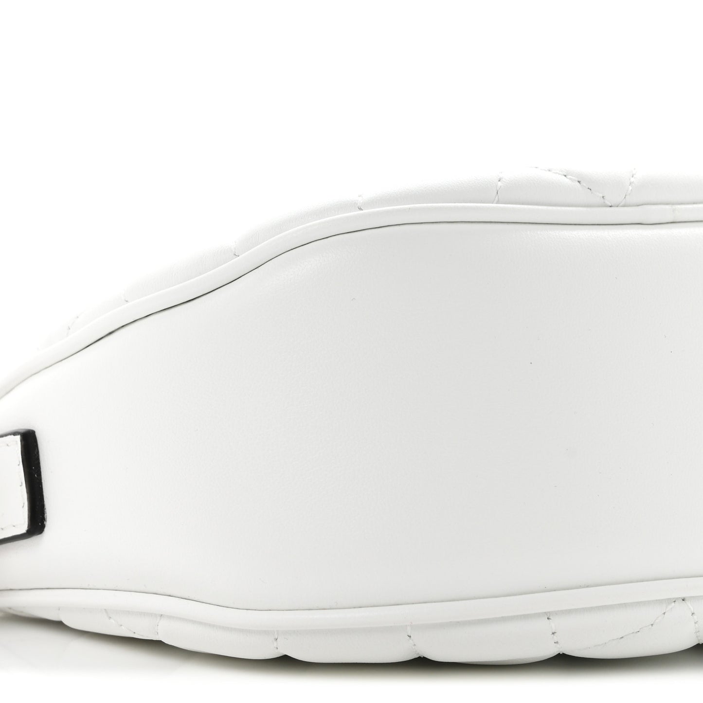 Nappa Quilted La Medusa Half Moon Crossbody White