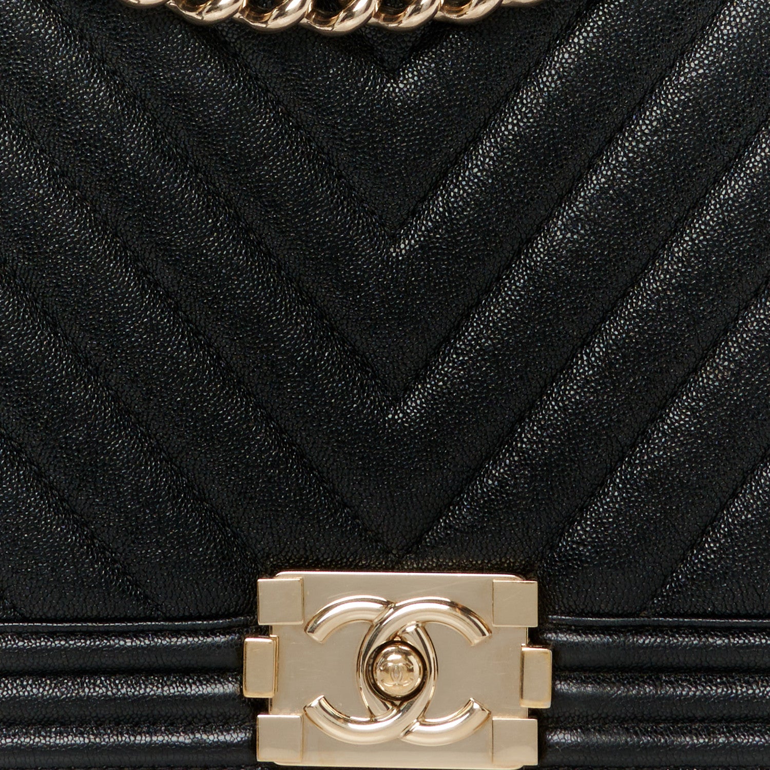 Chanel Iridescent Caviar Chevron Quilted New Medium Boy Flap Black 8 of 10