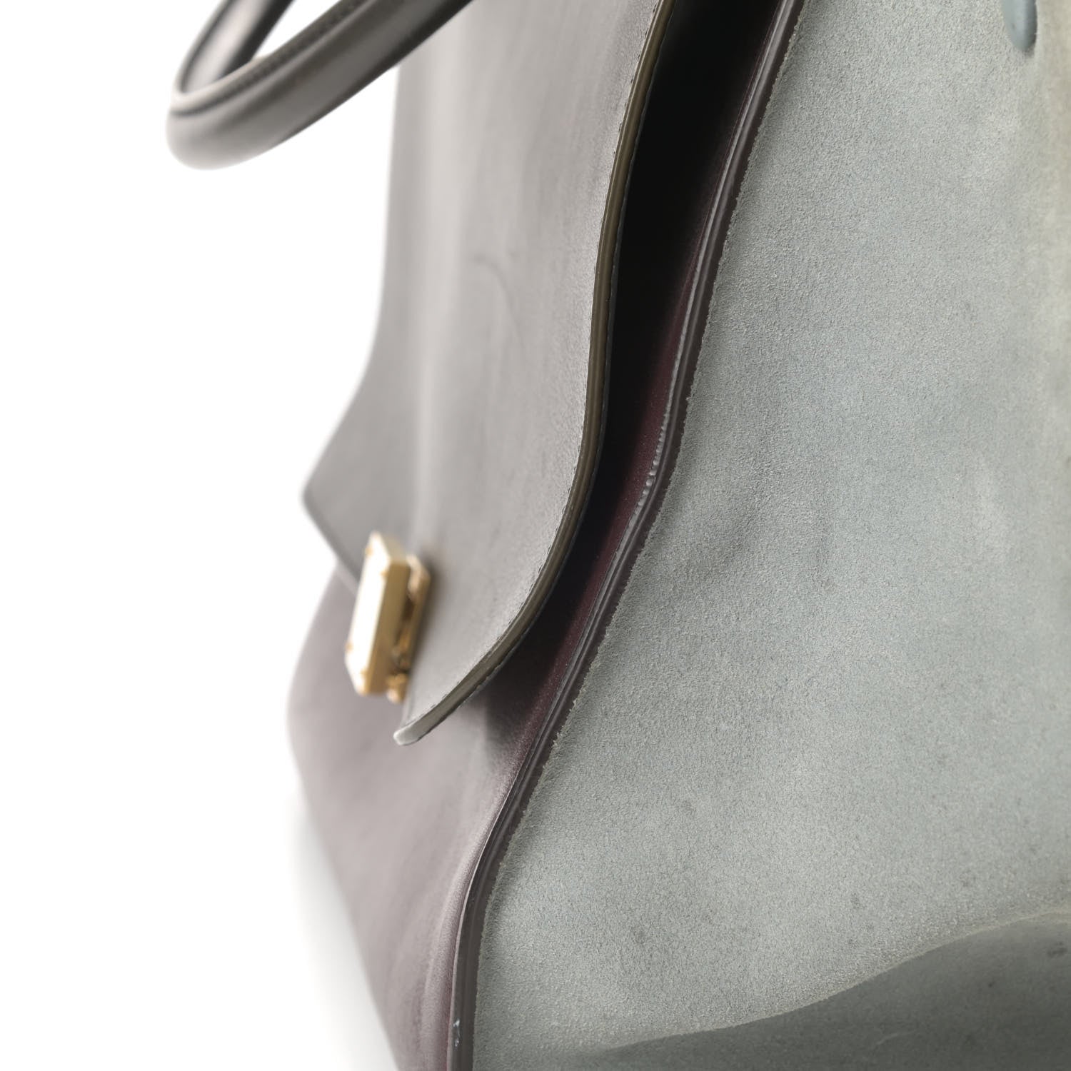 Celine Smooth Calfskin Suede Large Tri-Color Trapeze Dark Grey 23 of 23