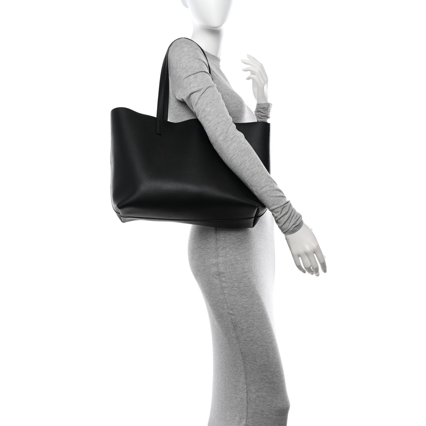 Calfskin Large Shopping Tote Black