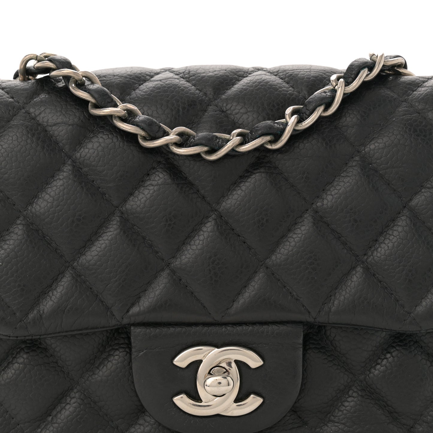 Caviar Quilted Mini Square Flap Black