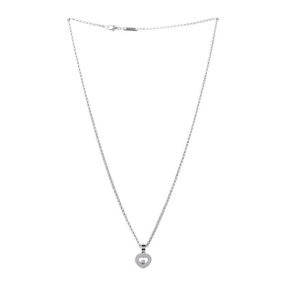 Chopard 18K White Gold Happy Diamonds Icons Heart Pendant Necklace 3 of 7
