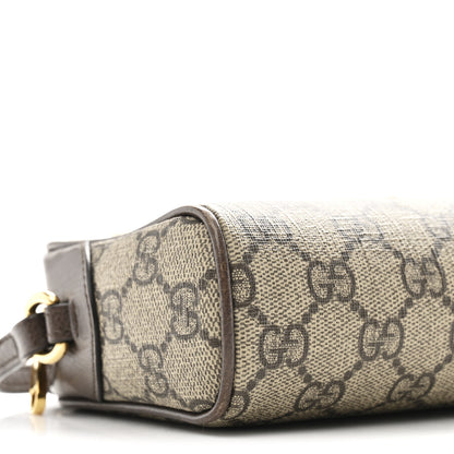 Gucci GG Supreme Monogram Textured Calfskin Super Mini Ophidia Shoulder Bag Beige Ebony New Acero 9 of 10