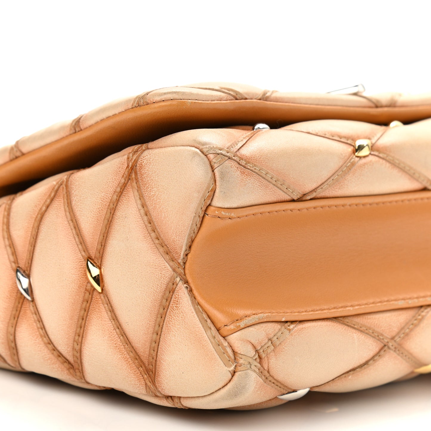 Lambskin Studded Malletage GO-14 PM Tan
